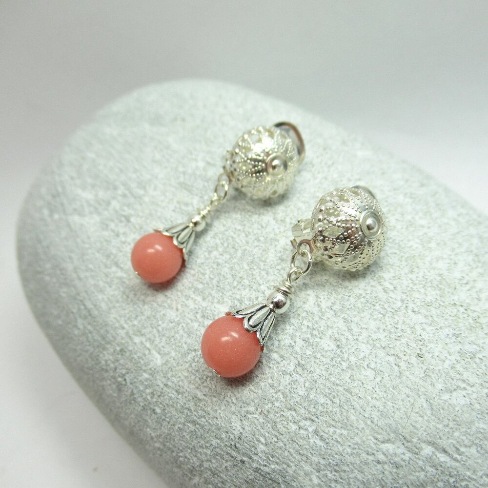 Clip on glow in the dark bead earrings